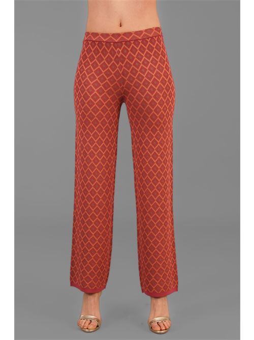 Pantalone in viscosa fantasia Maida Mila Milano | M6042ROSSO VALENTINO